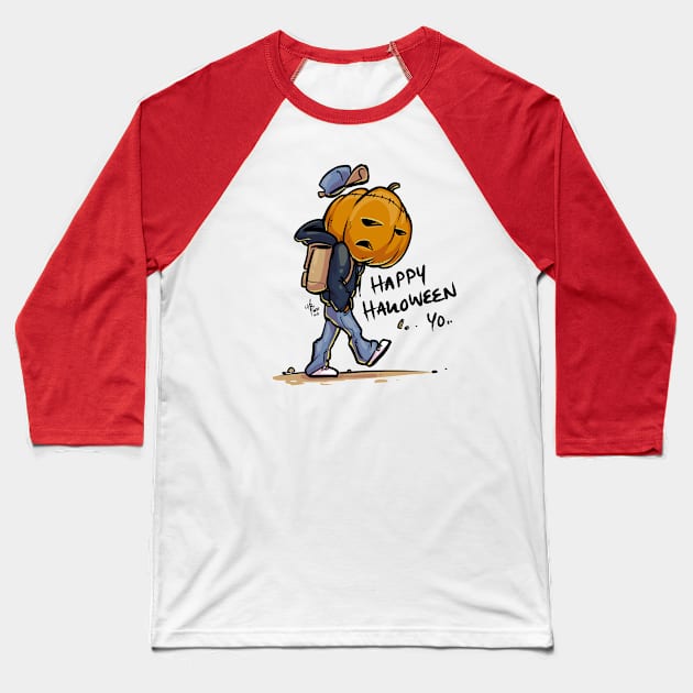 Happy Halloween v2 Baseball T-Shirt by MBGraphiX